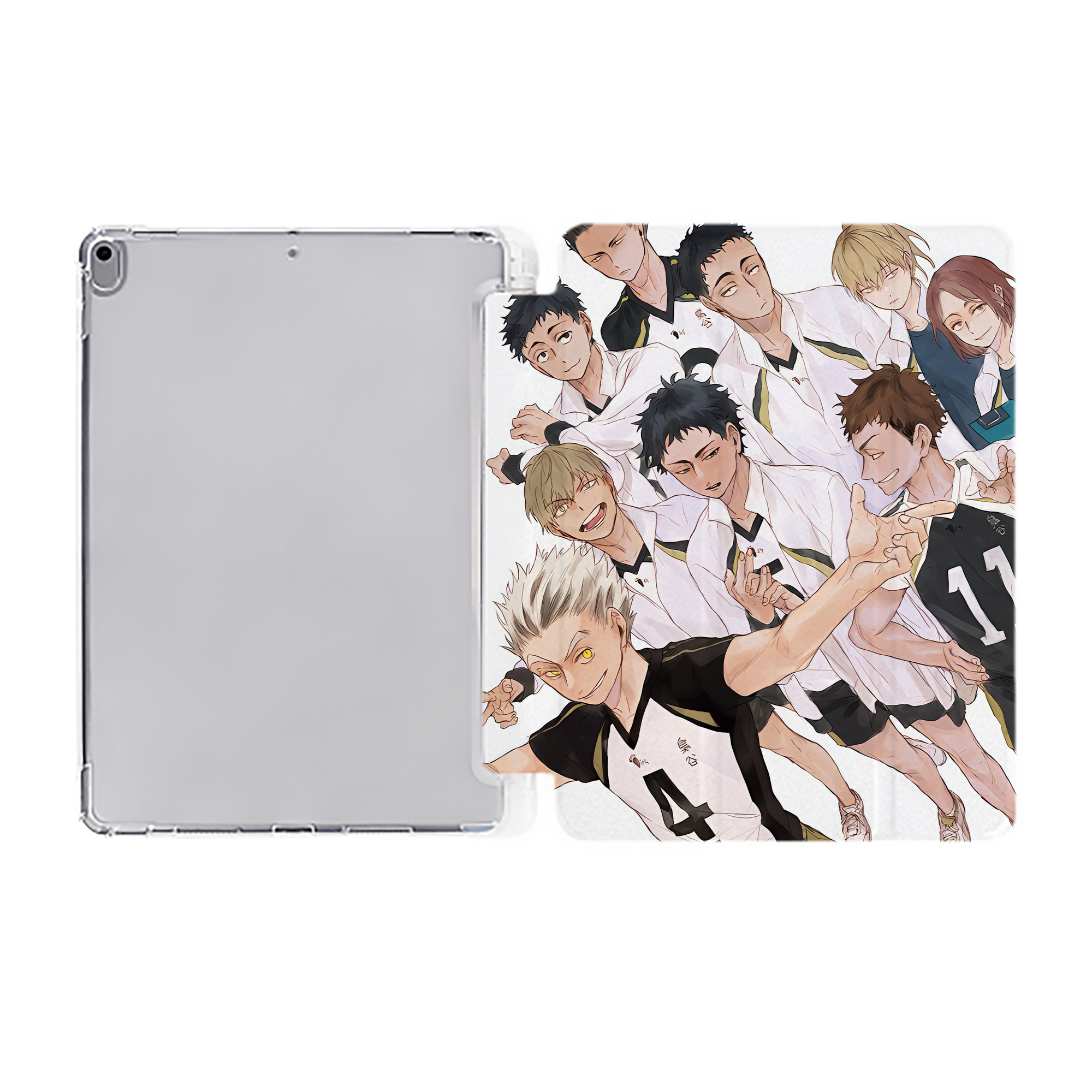 （画像用） ハイキュー!! Haikyu!! IPad ケース ペン収納付き 三つ折りスタンド PUレザー×シリコン 対応機種9.5/10.5/10.9インチ